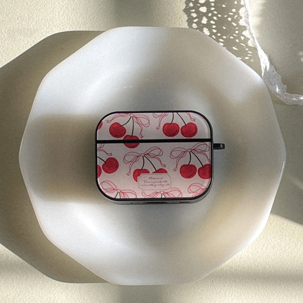 ribbon cherry 에어팟 프로 케이스 하드 범퍼