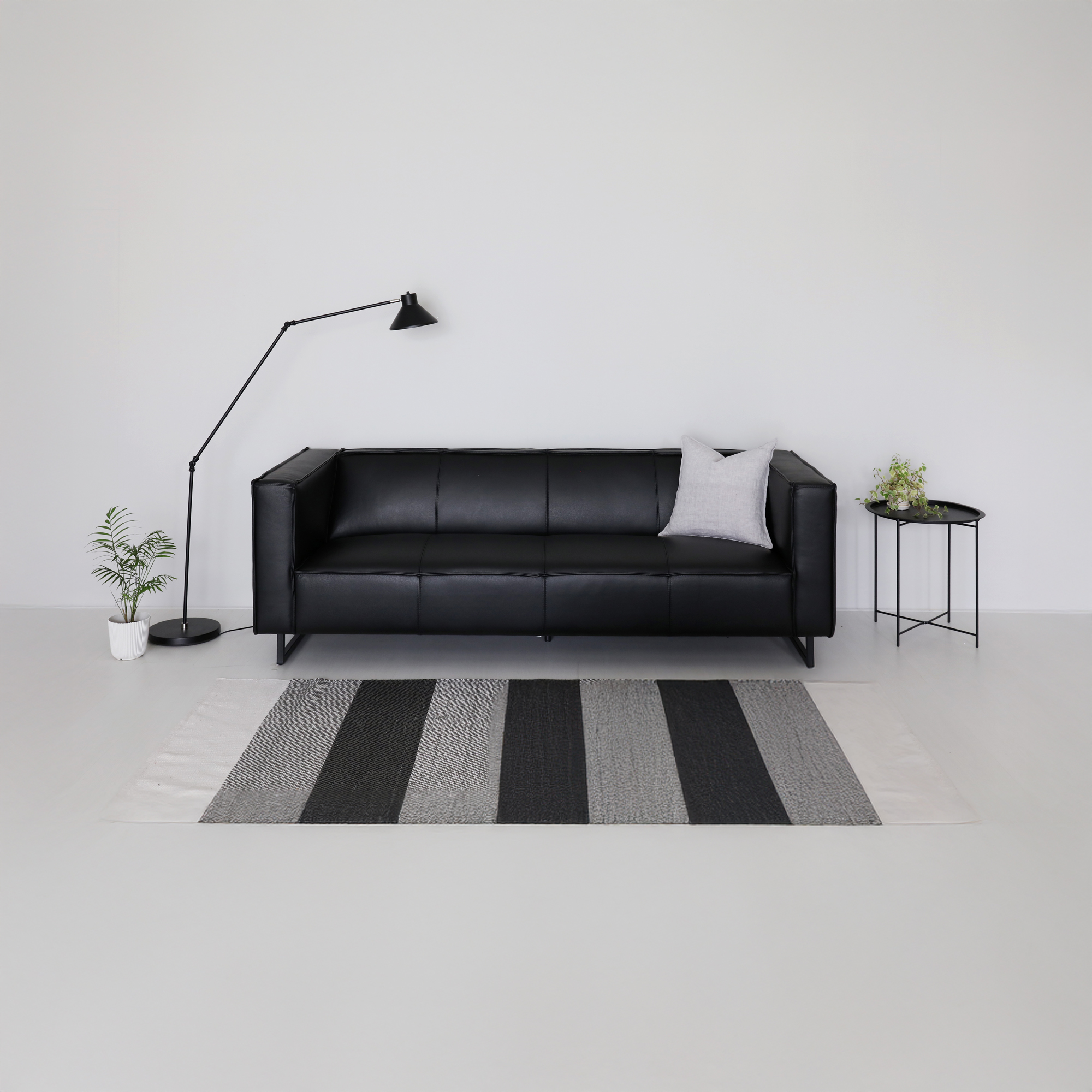 MATTONI 3인 이태리 가죽소파 리치블랙 9651.8494