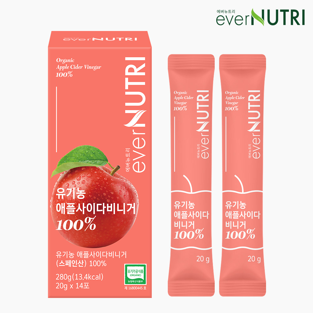 에버뉴트리 유기농 애사비 100% 스페인산 애플사이다비니거 280ml, 1개