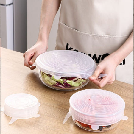 실리콘 랩 뚜껑 6p 반찬 용기 밀폐 덮개