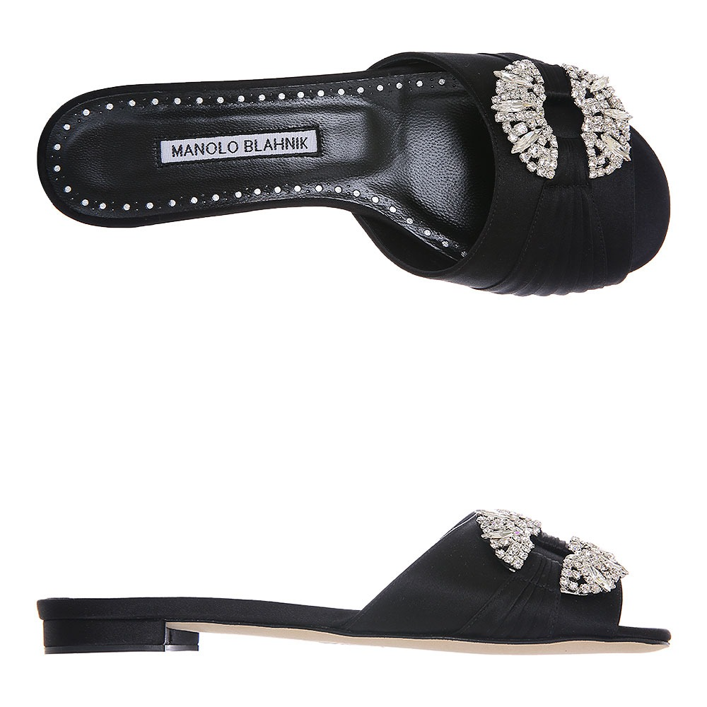 마놀로블라닉 쥬얼 새틴 샌들 118 0107 0022 BLCK (2024 S/S) SIZE 37 - 메인 이미지