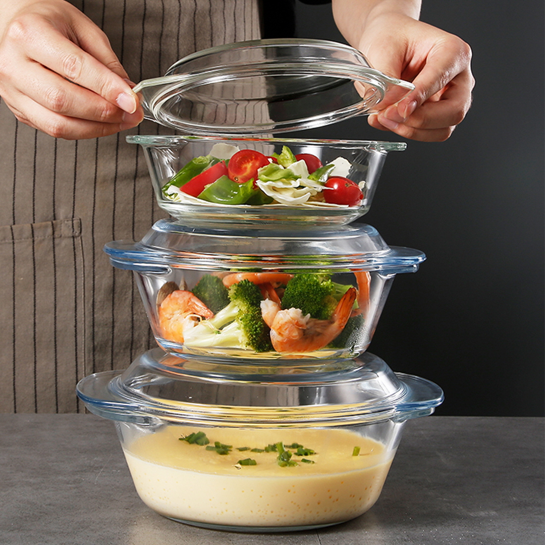 전자렌지용 유리 찜기 전자레인지 야채찜 계란찜 양배추 라면 용기