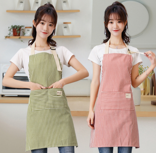 린넨 원피스형 앞치마 주방 허리끈 파스텔 핑크 공방 보육교사