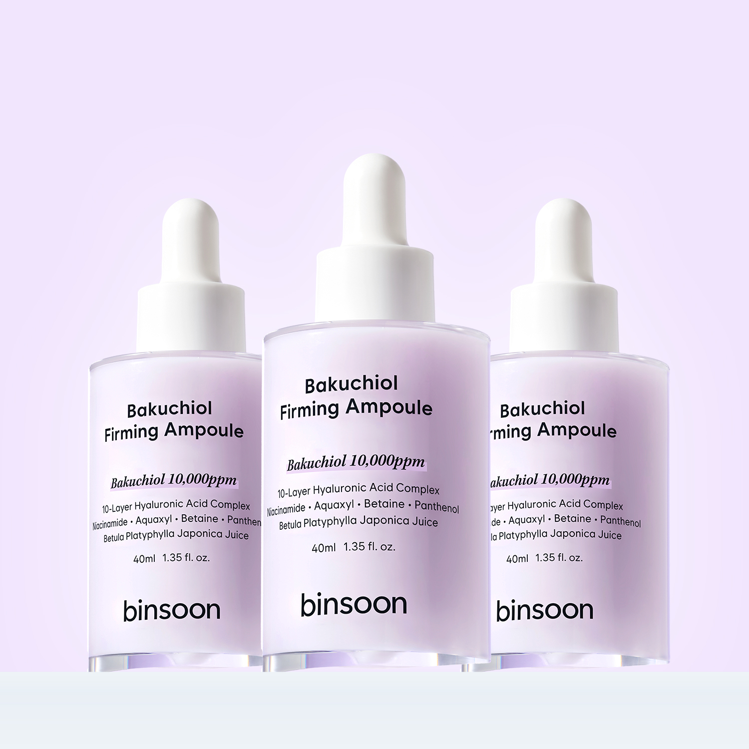 빈순 바쿠치올 모공 퍼밍 앰플 저자극 탄력케어 나이아신아마이드 세럼 40ml, 3개 - 상품 이미지