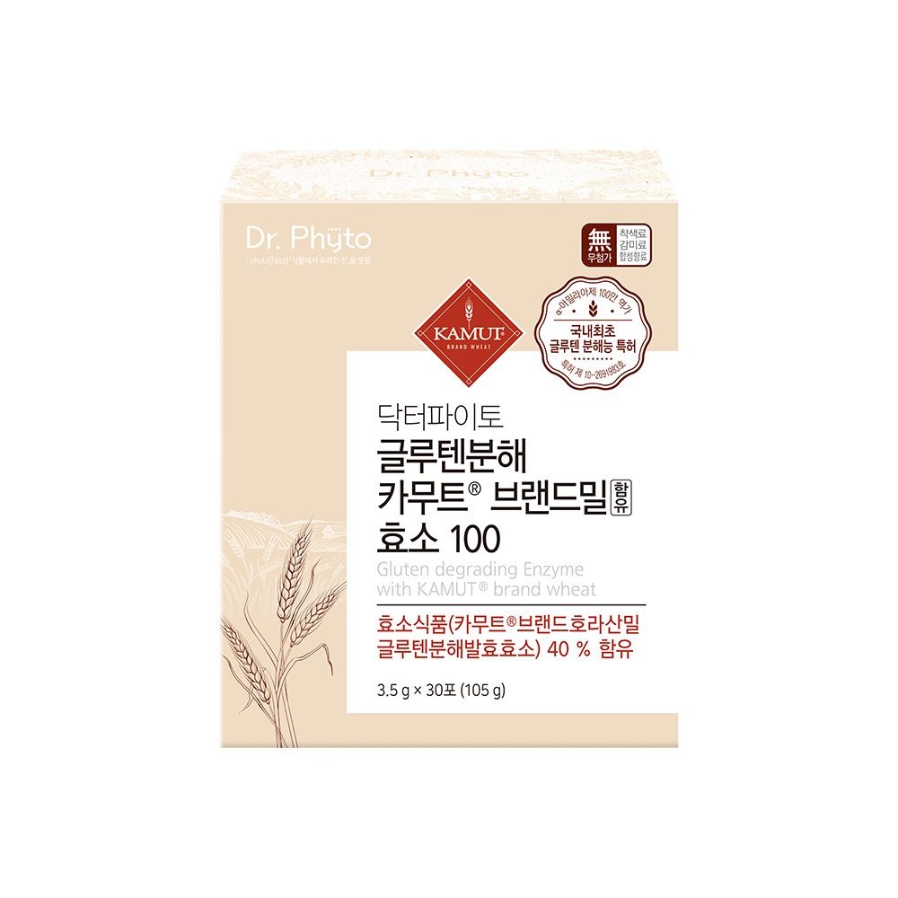 닥터파이토 글루텐분해 카무트 브랜드밀 함유 효소 가루 분말 곡물 30포, 1개 - 상품 이미지