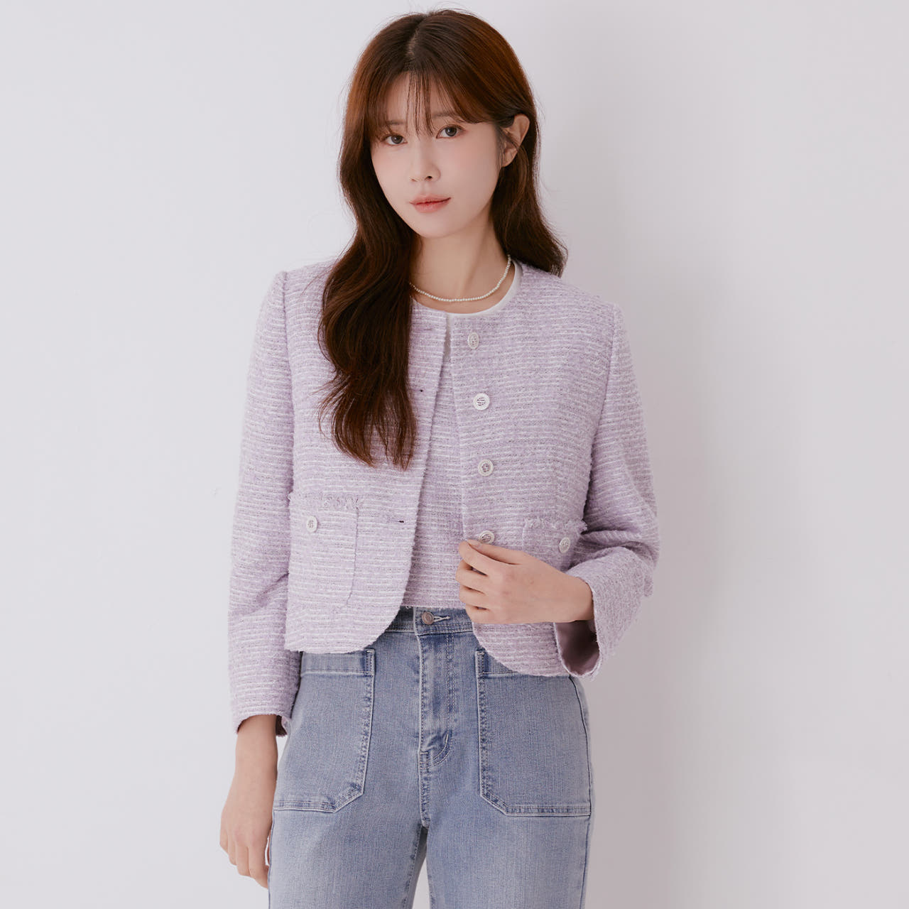 로엠 칼라리스 트위드 자켓 RMJKE24R51