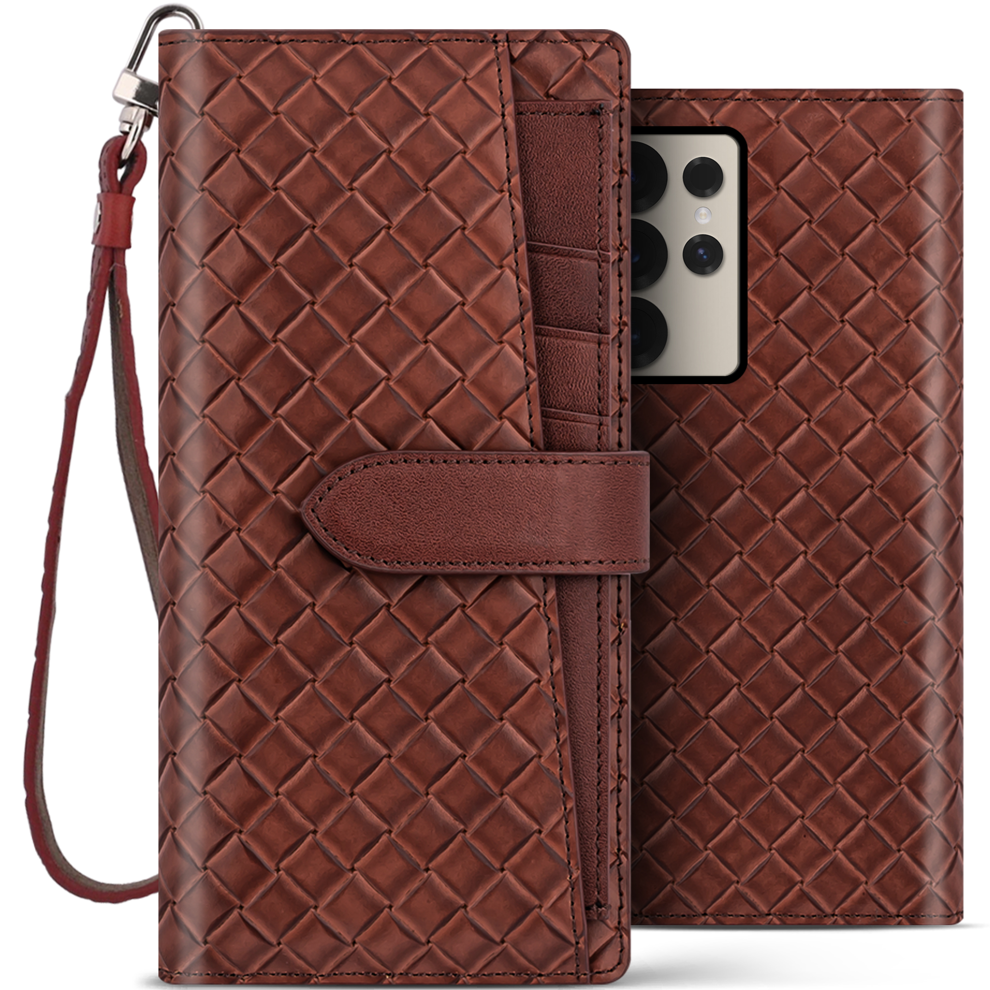 벨라벨루치 갤럭시 S25 울트라 비첸티노 카드포켓 지갑형 다이어리 핸드폰 케이스 마호가니레드 - 상세 이미지 3