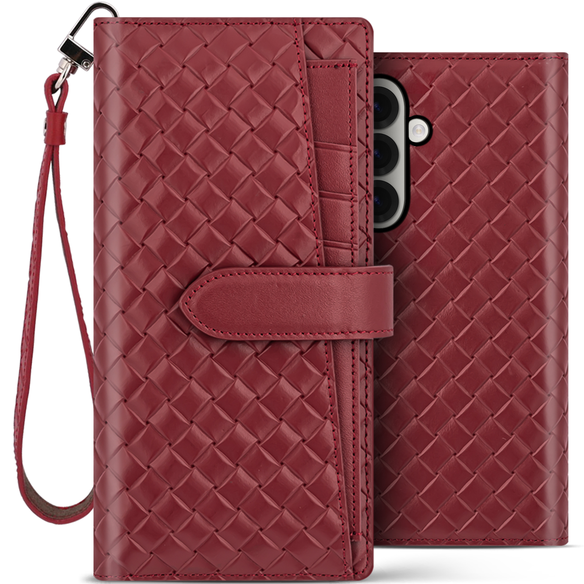 벨라벨루치 갤럭시 S25 울트라 비첸티노 카드포켓 지갑형 다이어리 핸드폰 케이스 마호가니레드 - 상세 이미지 5