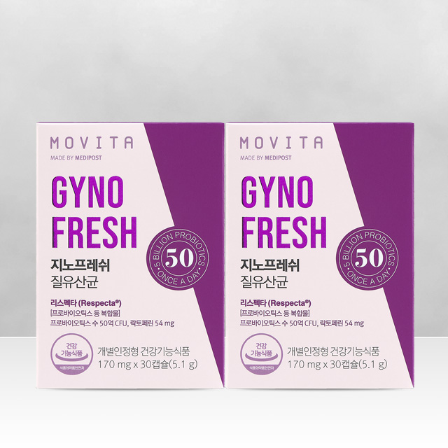 모비타 50억 지노프레쉬 질유산균 리스펙타 임산부 장건강 여성 영양제 30캡슐, 2개