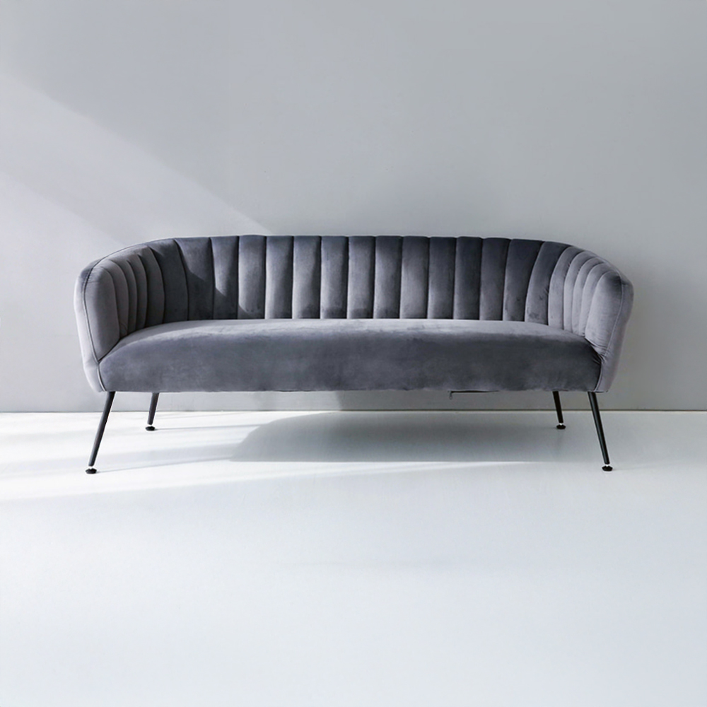VARKA 3인 벨벳소파 3285 그레이 6040.2301