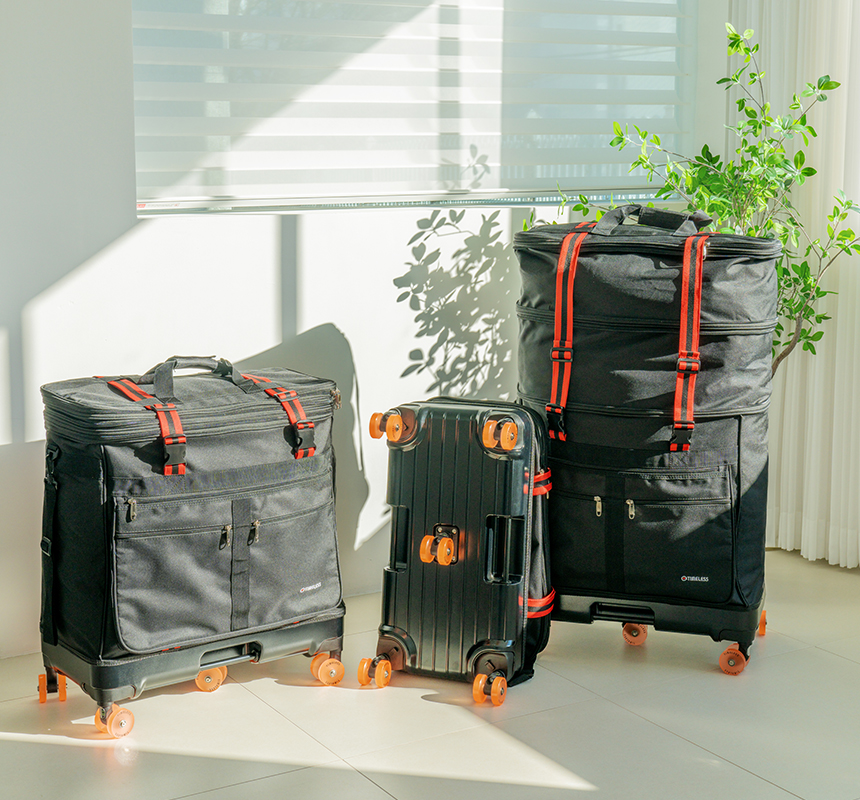 타임리스 3단확장 이민가방 위탁수하물 수화물캐리어 PC 교체용바퀴 유학 이사 워홀 짐가방