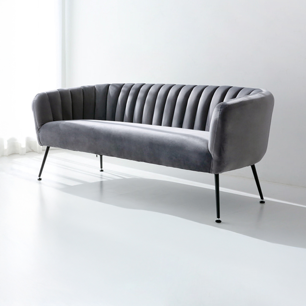 VARKA 3인 벨벳소파 3285 그레이 6040.2301