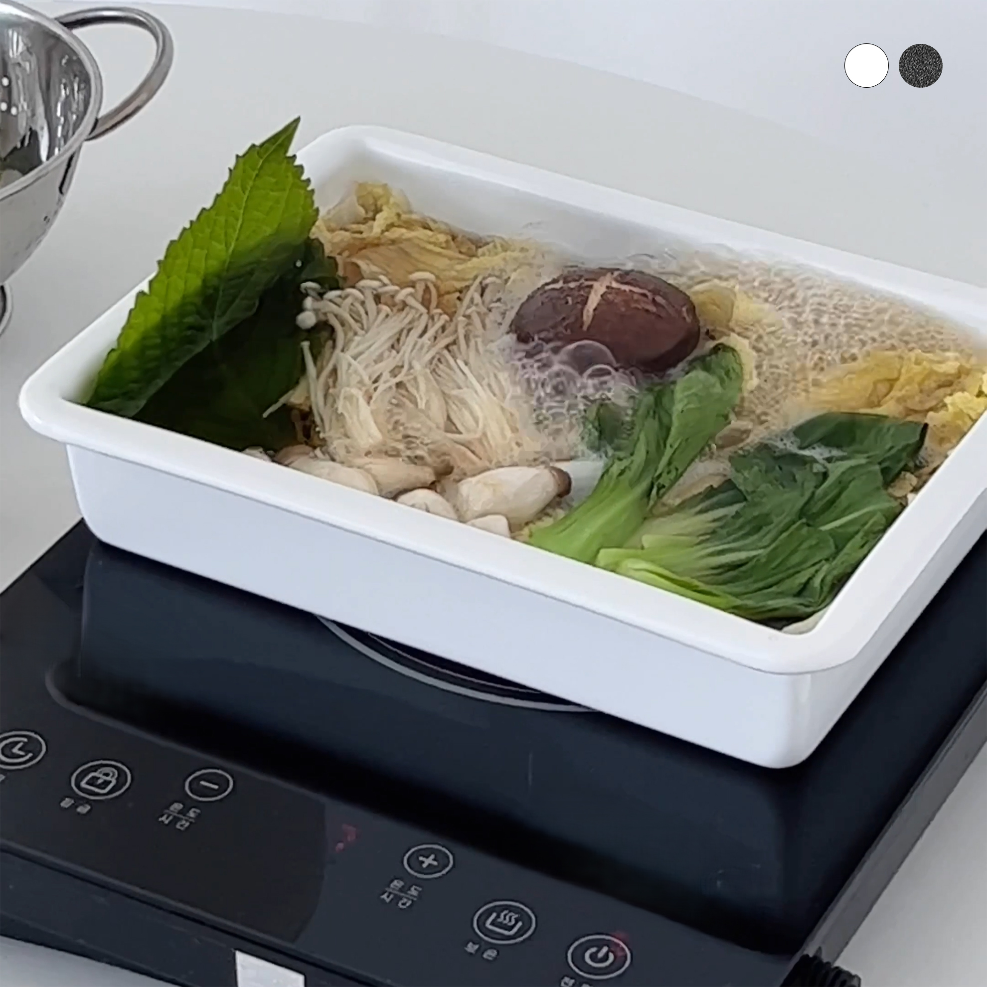 법랑 오븐 밧드 26cm 인덕션 발뮤다 트레이 베이킹 사각 용기 에어프라이어 - 상세 이미지 4