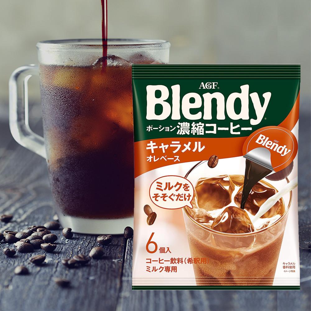 AGF 블랜디 포션커피 카라멜 6입 캬라멜 아이스 아메리카노 캡슐커피 액상커피 카페오레 : 이찌방하우스