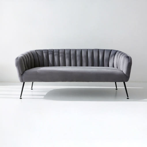 VARKA 3인 벨벳 소파 전체 모습