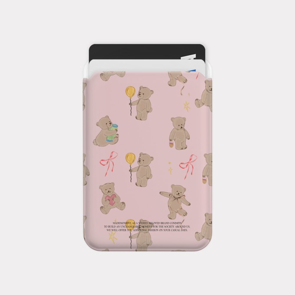 sweet bear pattern 맥세이프 카드 슬롯 지갑 포켓 케이스