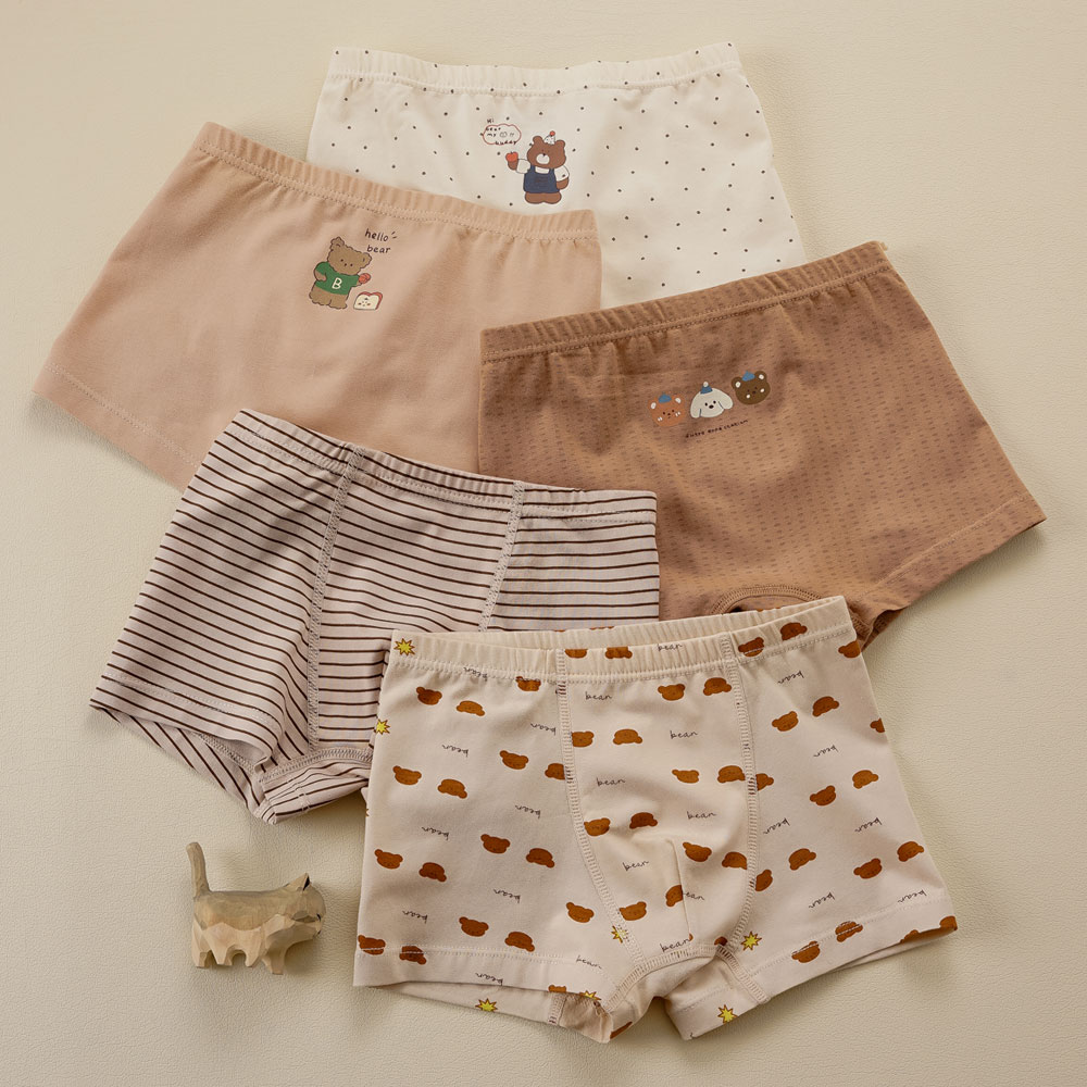 [빌도르] 하이베어 5매 남아 드로즈 사각 아동 키즈 어린이 팬티