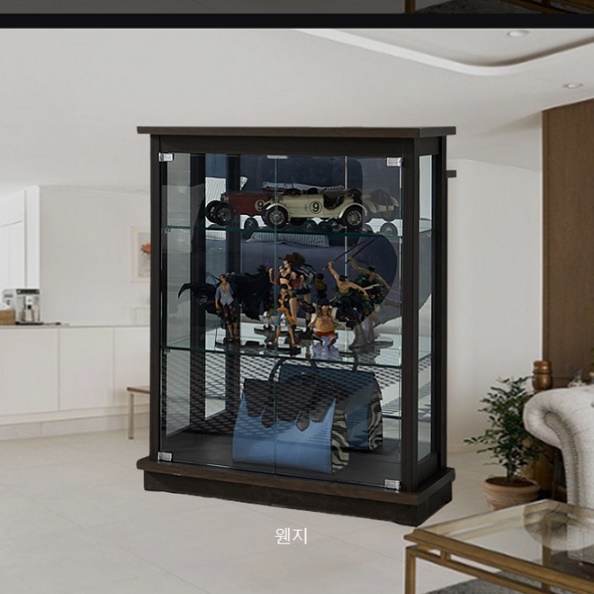 고급장식장 거실유리장 원목유리장식장 작은 장식장 700