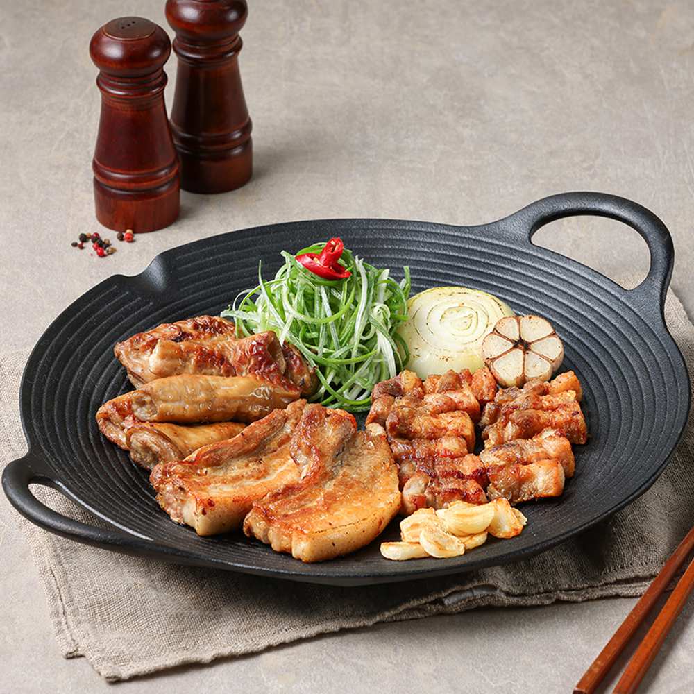 꾸버스 그리들 28cm 캠핑 무쇠 주물 팬 불판 바베큐그릴 IH 인덕션겸용