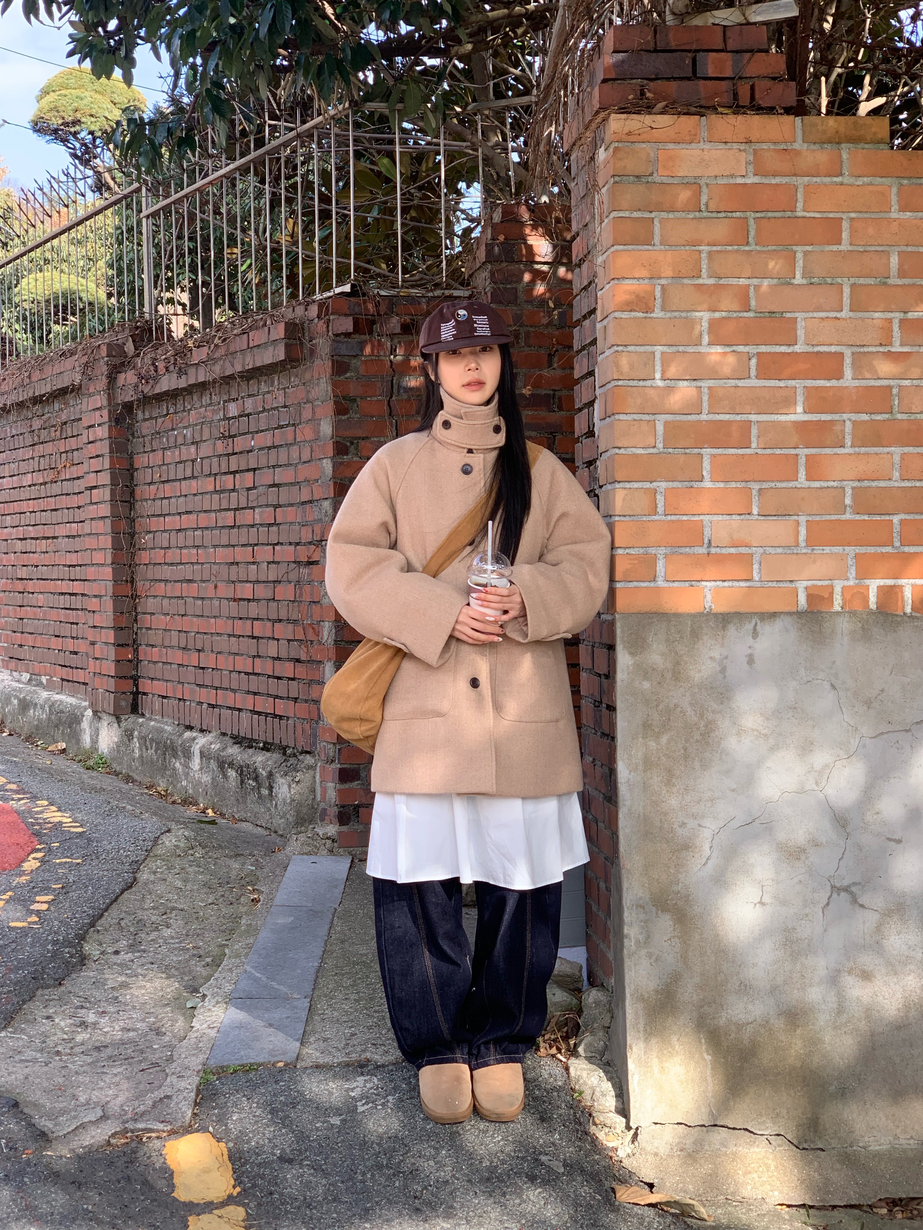 [3온스] 울 하이넥 하프코트 (2color) 상세 이미지 4
