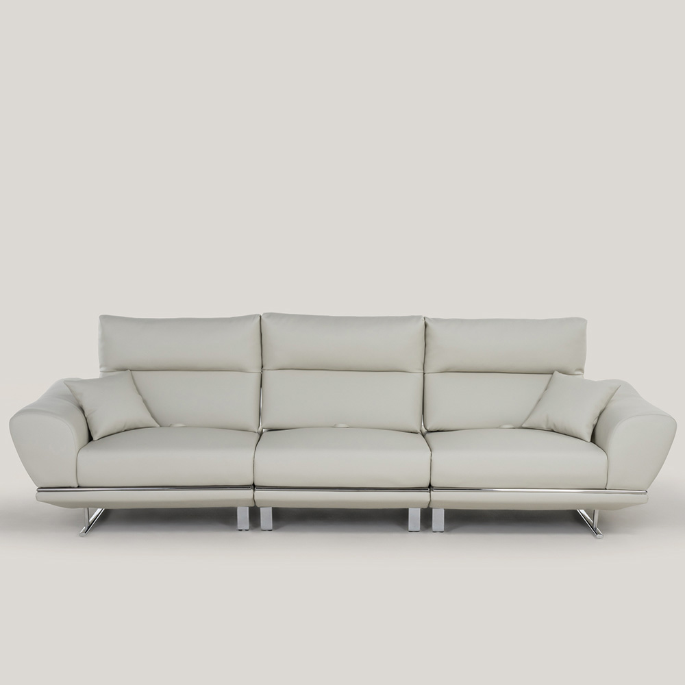 스코나 파루사 실리콘레더 좌방석 확장 스윙 소파 스툴미포함, 연베이지, 4인용