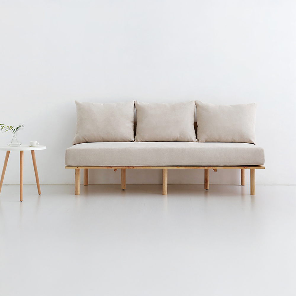 벤쿠 3인소파 고무나무 내추럴/베이지 9424.8384