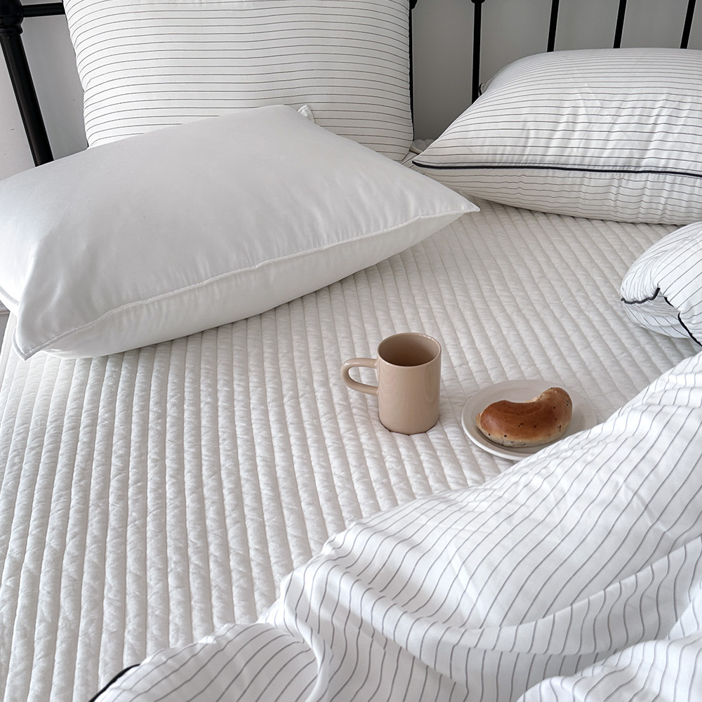 올인원 일체형 텐셀 침대패드 침대커버 누빔 저자극 밴딩 SS 올인원 모달 매트리스커버