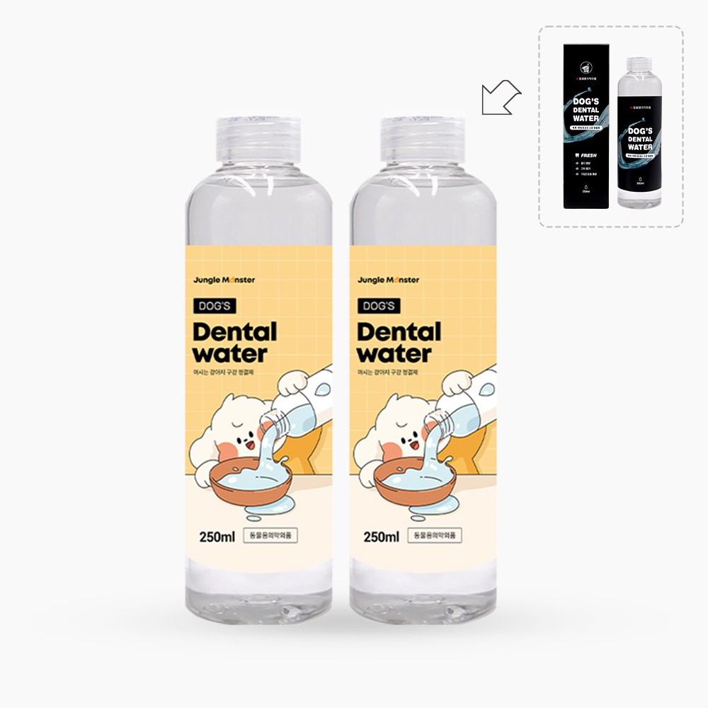 정글몬스터 마시는 강아지 치약 독 덴탈워터 애견 입냄새 제거 치석 양치 250ml, 2개