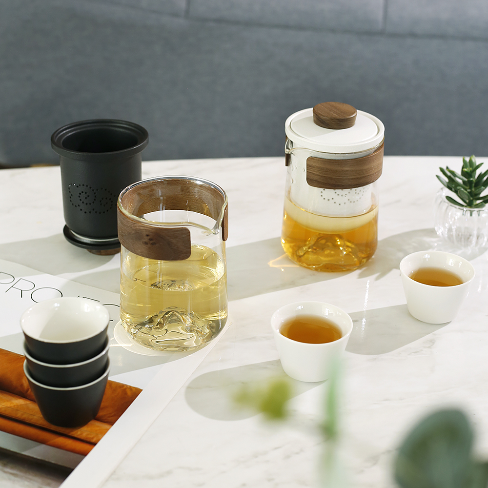 휴대용 여행용 도자기 다기 찻잔 세트 내열유리 캠핑 티메이커