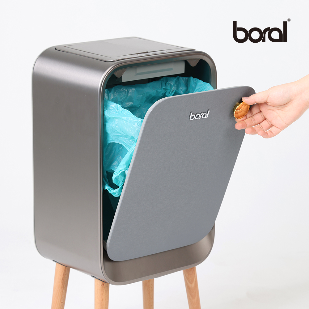 보랄 더블 도어 센서 휴지통 20L 스텐 스마트 자동 모션 밀폐 쓰레기통 HNZ-C107K HNZ-K306C - 상세 이미지 4