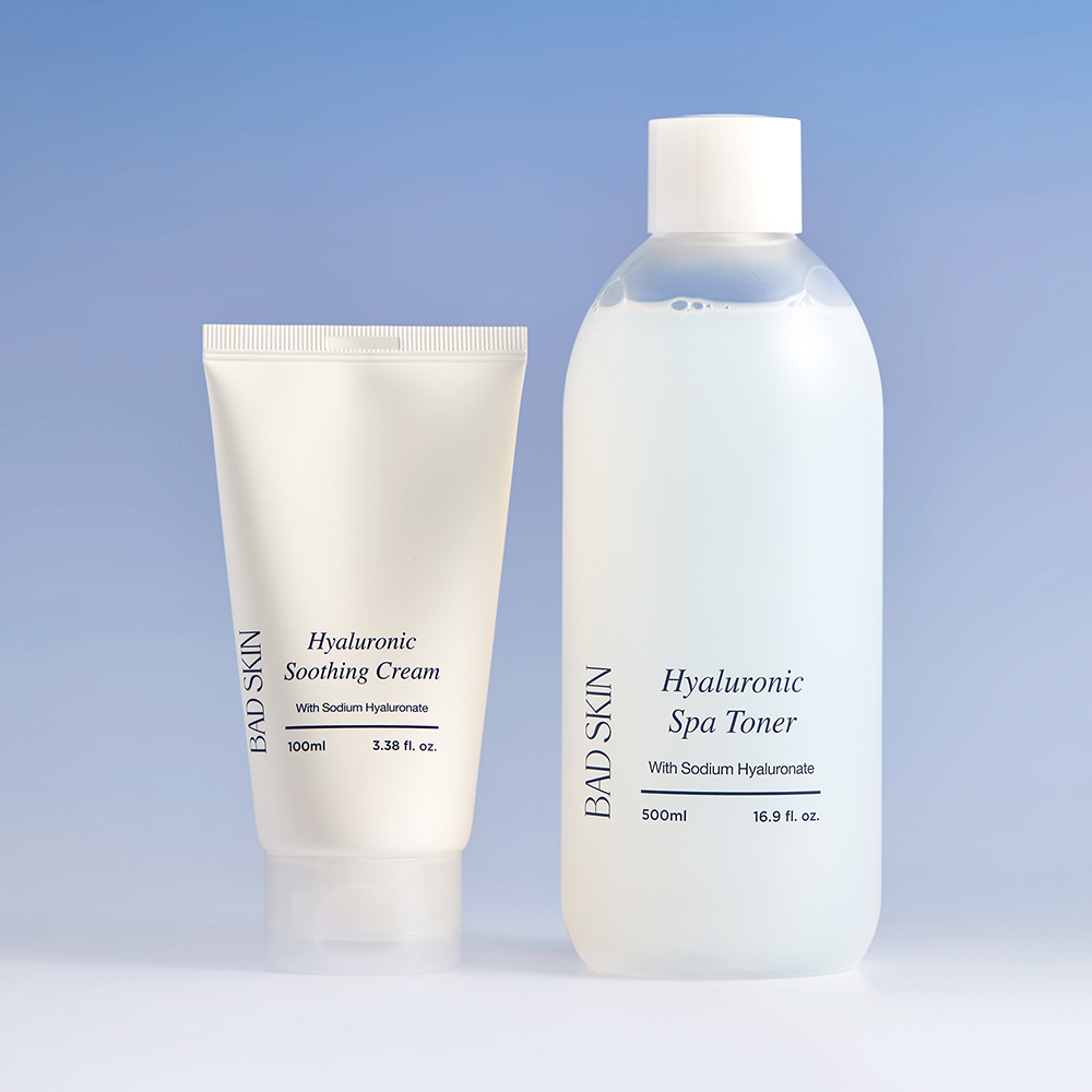 [촉촉 수분 SET] 배드스킨 히알루로닉 스파 토너 500ml + 수딩 크림 100ml