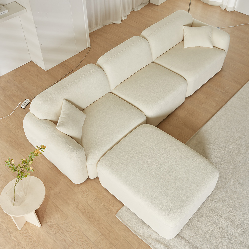 라넌 아쿠아텍스 패브릭 소파 4인용 모듈형 소파