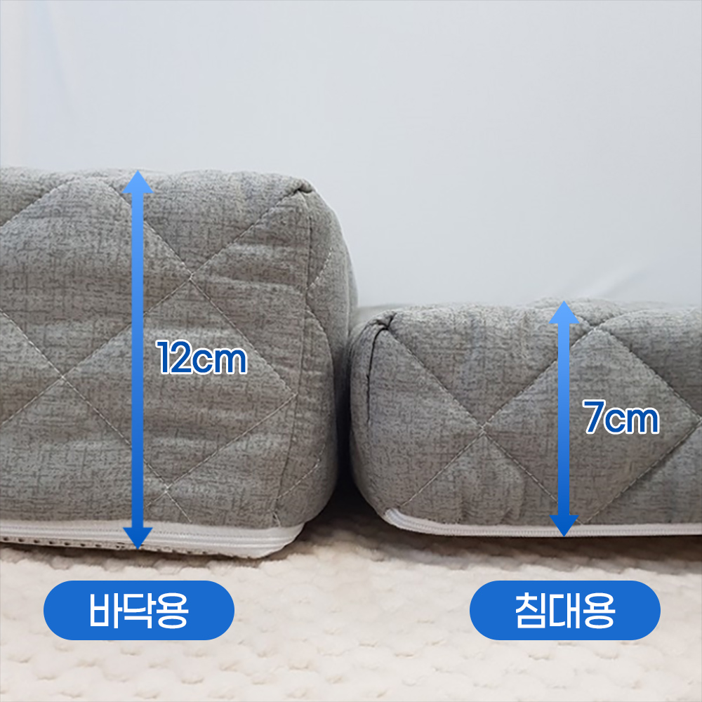 잠스쿨 3단 접이식 매트리스 단단한 허리에좋은 침대 바닥 매트 7cm MS