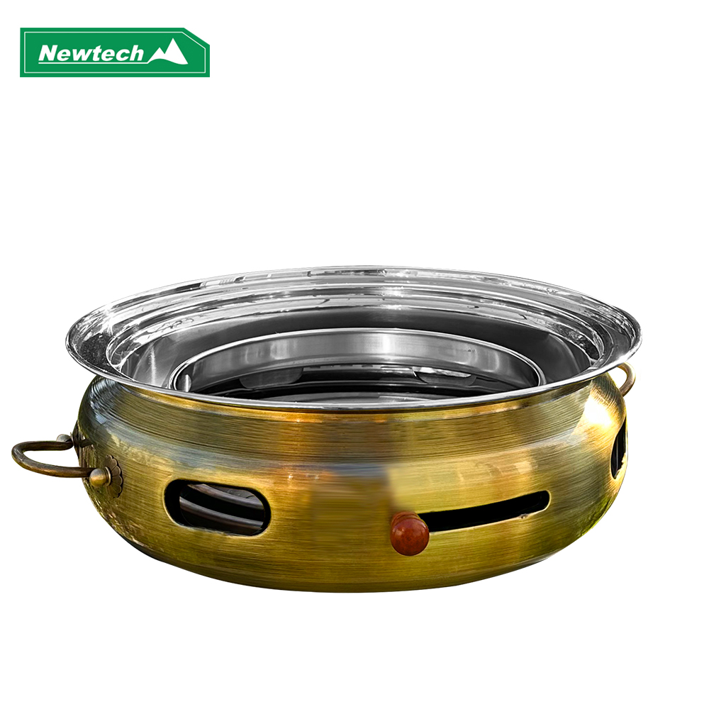 뉴테크캠쿡 항아리화로 숯불 캠핑화로대 고기집 업소용 원형그릴 적동화로