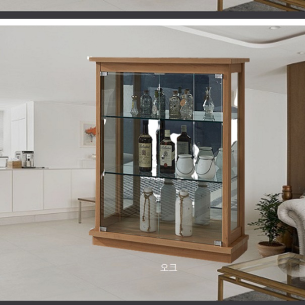 고급장식장 거실유리장 원목유리장식장 작은 장식장 700