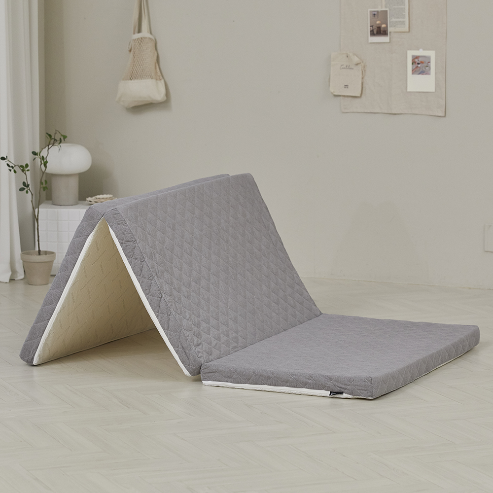 잠스쿨 3단 접이식 매트리스 단단한 허리에좋은 침대 바닥 매트 7cm MS