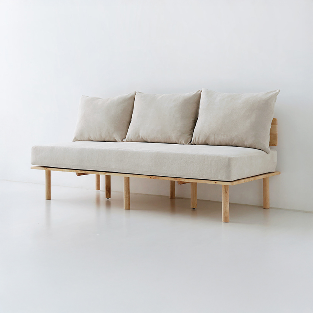 벤쿠 3인소파 고무나무 내추럴/베이지 9424.8384