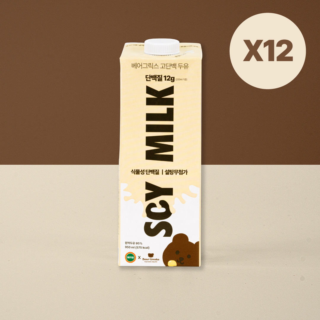 베어그릭스 설탕무첨가 고단백 두유 950ml 12팩