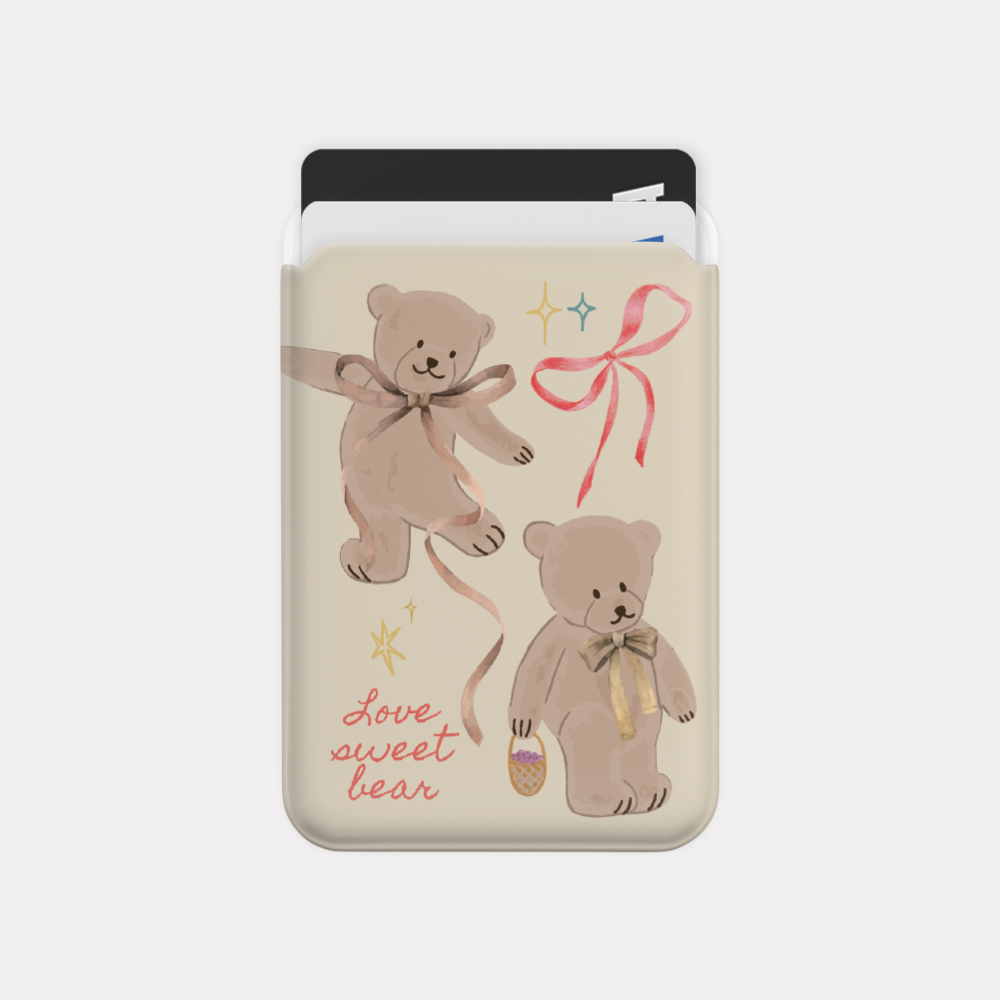 sweet bear 맥세이프 카드 슬롯 지갑 포켓 케이스 - 상품 이미지