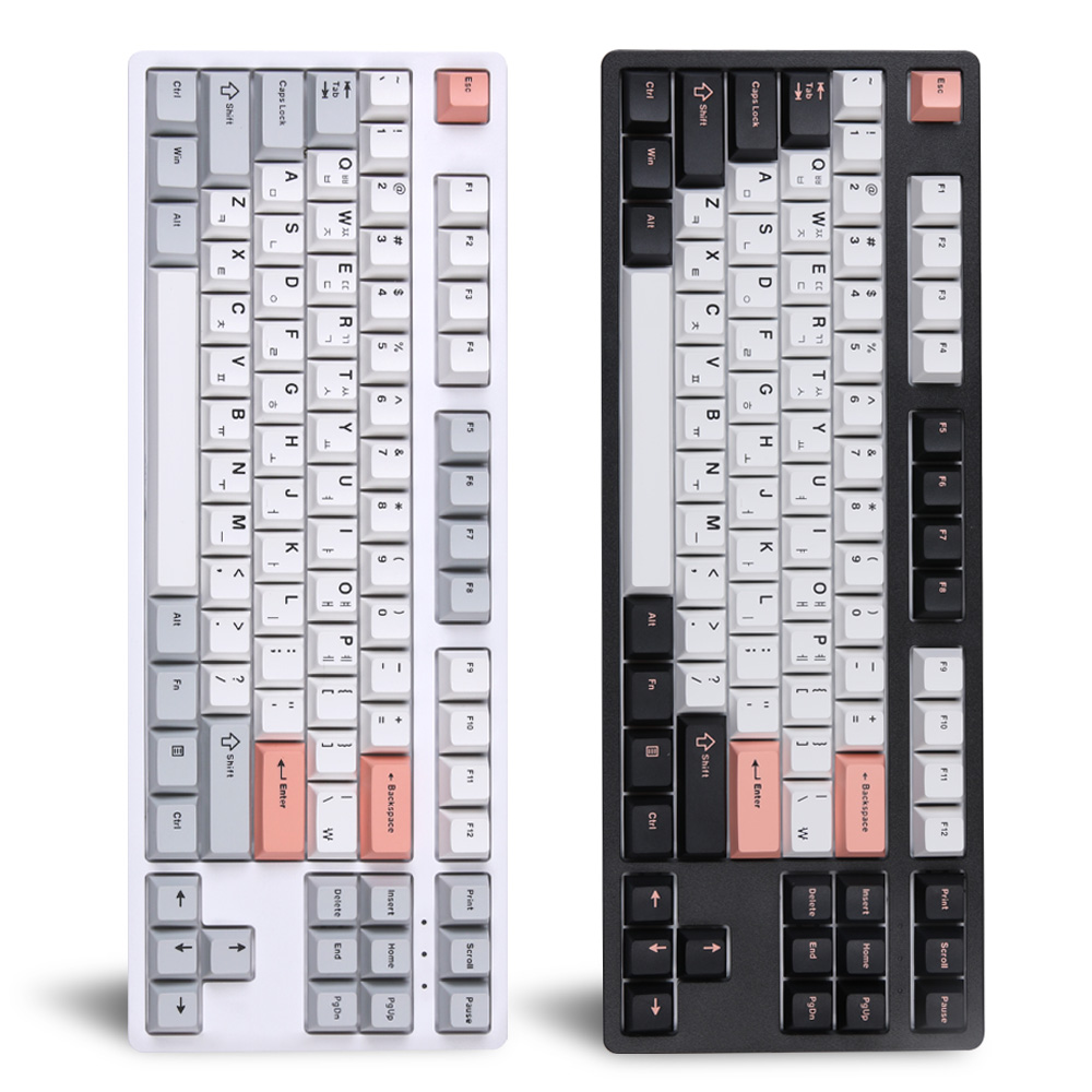 몬스타기어 닌자87 바다소금 한글 매크로 단축키 커스텀 풀윤활 기계식 조약돌 예쁜 키보드