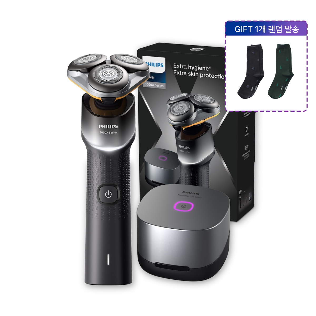 필립스 면도기 X5000 전기면도기+양말 X5102/15