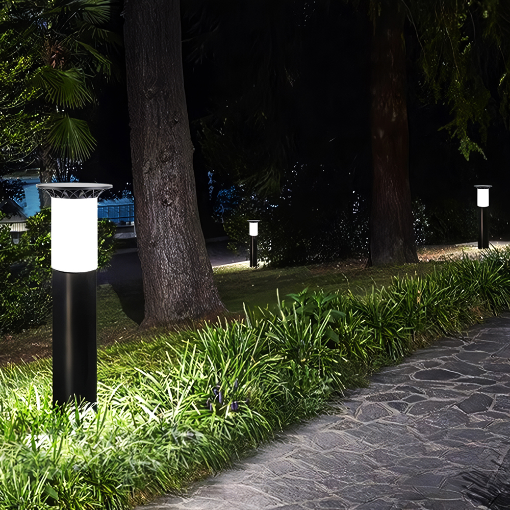 태양광 원형 문주등 조명 태양열 볼라드등 잔디등 야외 LED 기둥 카페 프리미엄 60cm - 상세 이미지 3