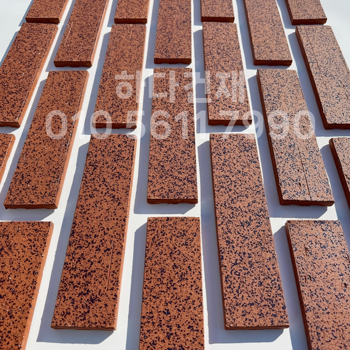 잉크 마블 점토타일 240x60x11T 레드(적밤색) / 하다건재