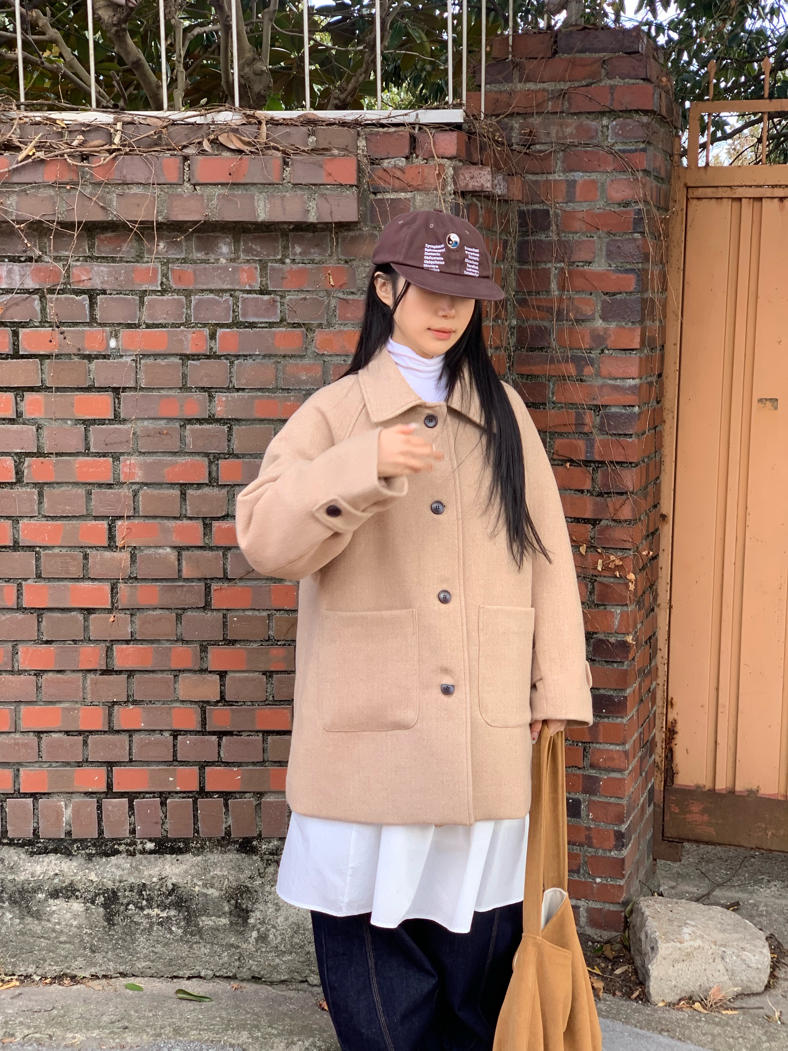 [3온스] 울 하이넥 하프코트 (2color) 상세 이미지 28