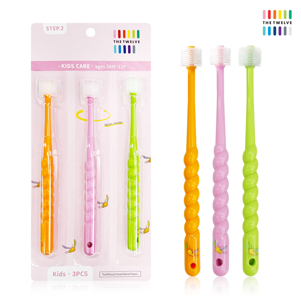 더트웰브 360도 유아 칫솔 3개입 키즈 어린이