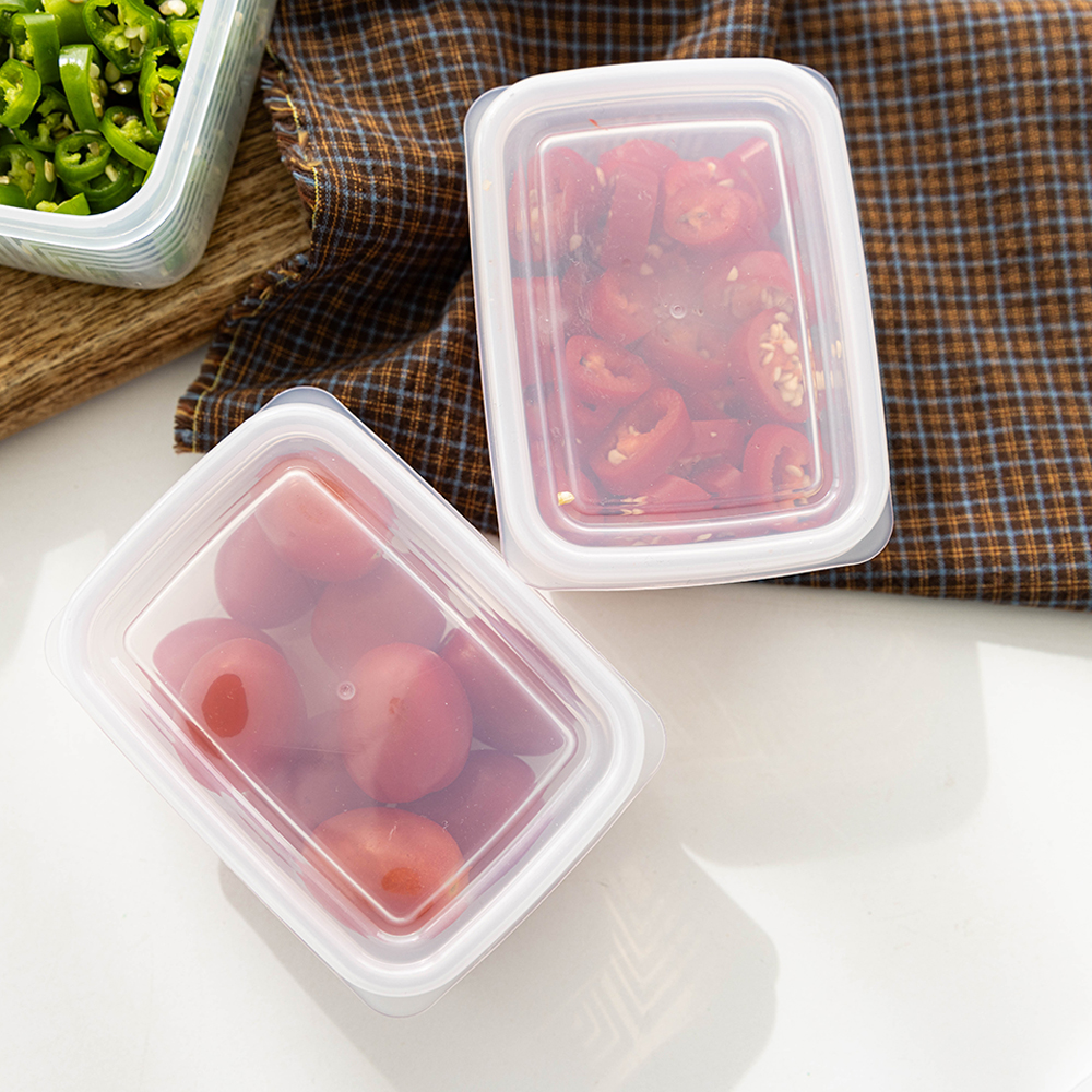사각 밀폐용기 O(280ml 2p) 3세트 플라스틱 반찬통 냉장고 용기 - 상세 이미지 4