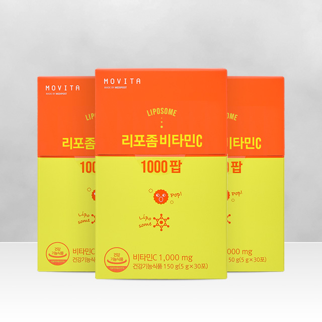 모비타 리포좀 비타민C 1000 팝 고함량 블루베리맛 팝핑 비타민 30포, 3개