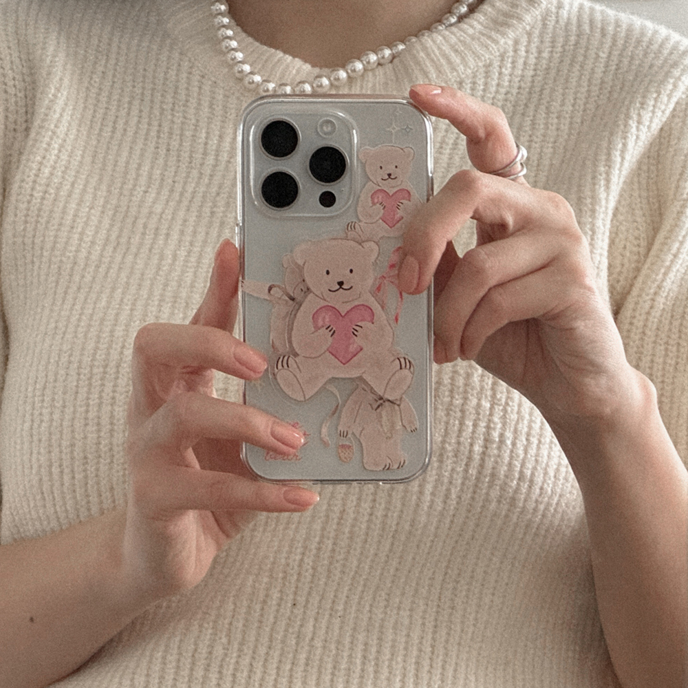 sweet bear 아이폰 16pro 케이스 클리어 투명 젤리 - 상세 이미지 4