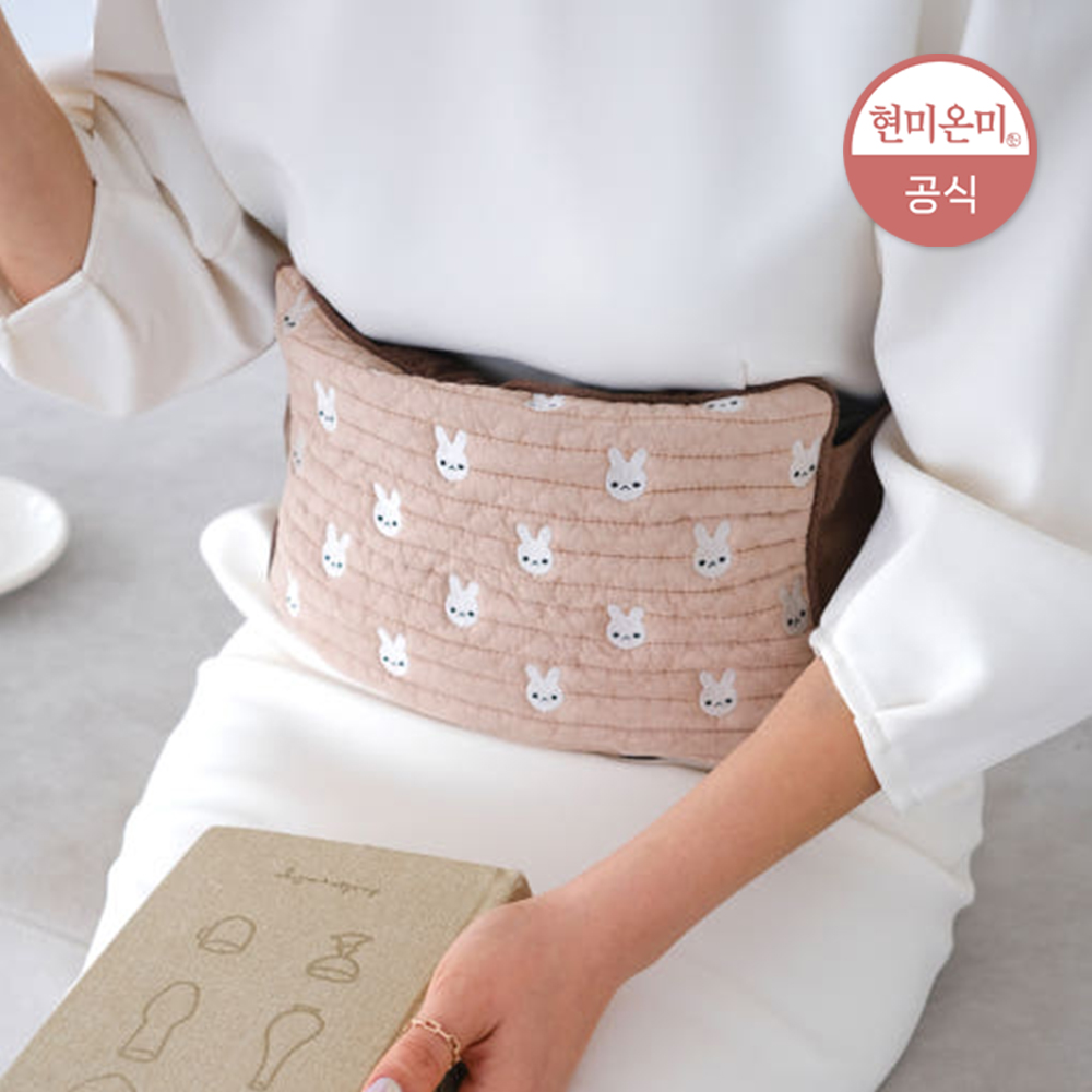 현미온미 허리 찜질팩 토순이 벨트형 배 복부 온찜질 곡물 생리 핫팩 - 상품 이미지