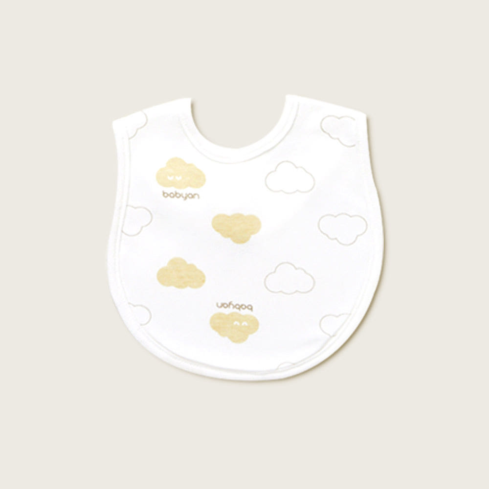 베이비앙 국내산 무형광 신생아 아기 심볼라인 구름이 턱받이